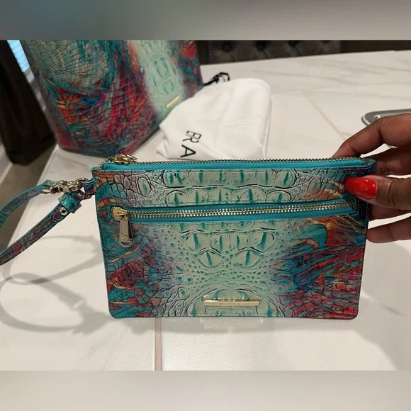 π§‘π Authentic Brahmin Brooke Dream OmbrΓ© Melbourne Tote w/Pouch ππ§‘ - Picture 3 of 13